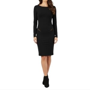 T by Alexander‎ Wang Black Long Sleeve Mini Dress with Mesh Cutouts